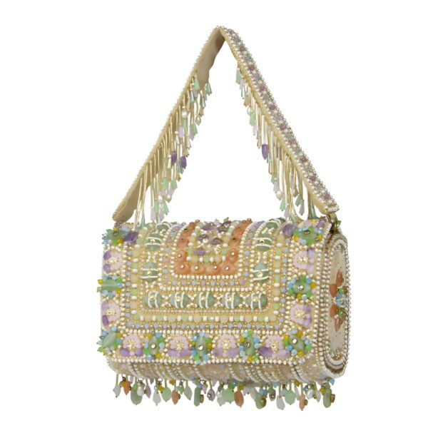 Amara Flapover Clutch Amethyst Lavender MULTI with Handle - Image 4