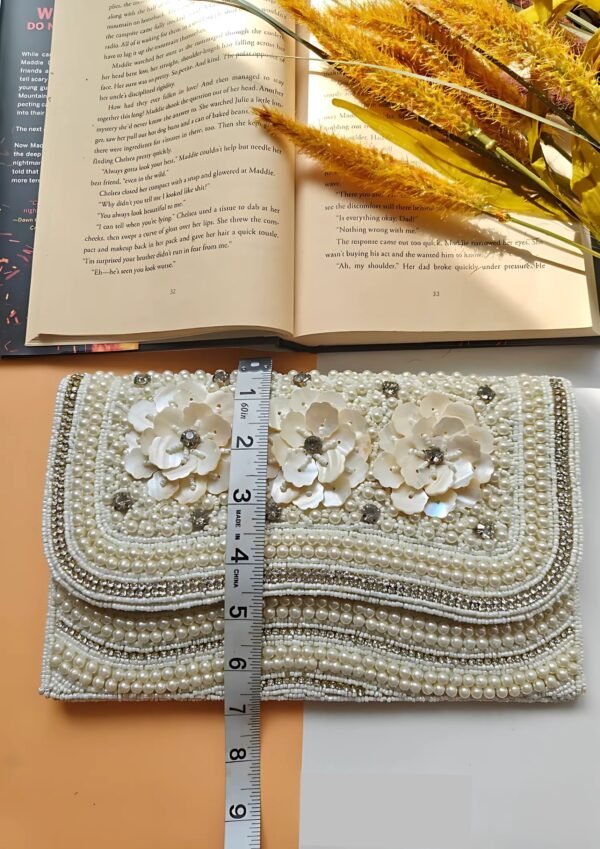 Pearl Clutch | Bridal Wedding Bags | Beaded Purse Crossbody | Gift for Brides & Bridesmaids | Evening Party Handbags - Image 4